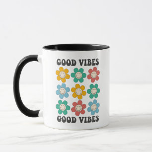 Mug Good Vibes Fleurs marguerites colorées