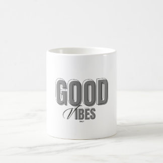 Mug Good Vibes minimaliste noir et gris