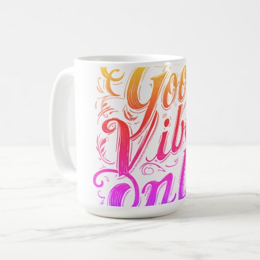 Mug Good Vibes Only Script Badge (Devant gauche)