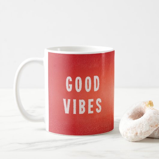 Mug Good Vibes orange/rouge joyeux (Avec donut)