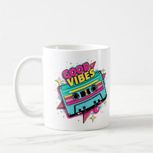 Mug Good Vibes Retro 80s 90s Cassette Tape Music