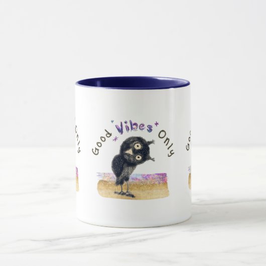 Mug Good Vibes seulement avec Chouette curieuse (Centre)