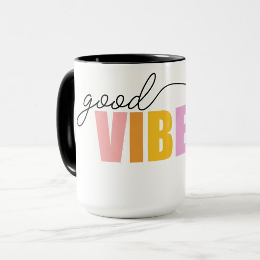 Mug Good Vibes seulement Rainbow Heart (Devant gauche)