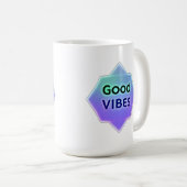 Mug "Good Vibes" Text on Gradient Star Shape (Devant droit)