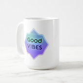 Mug "Good Vibes" Text on Gradient Star Shape (Devant gauche)