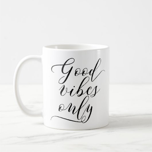 Mug Good Vibes uniquement - Typographie de script (Gauche)