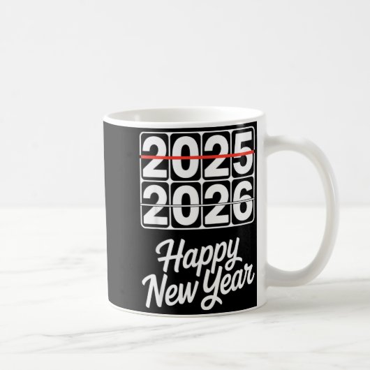 Mug Goodbye 2025 Hello 2026 Clock Happy New Year Party (Droite)
