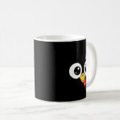 Mug Googly-eyed Turkey With Leopard Bow, Funny Cartoon (Devant droit)
