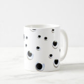 Mug Googly Eyes Noir et Blanc Points tendance mignonne (Devant droit)