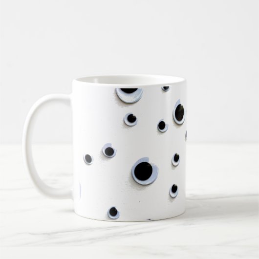 Mug Googly Eyes Noir et Blanc Points tendance mignonne (Gauche)