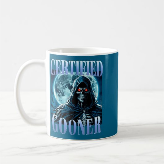 Mug Goon Funny Gooning Meme Skeleton Certified Gooner  (Gauche)