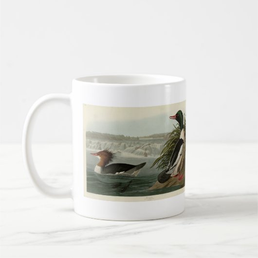 Mug Goosander (Merganser commun) Oiseaux d'Audubon (Gauche)