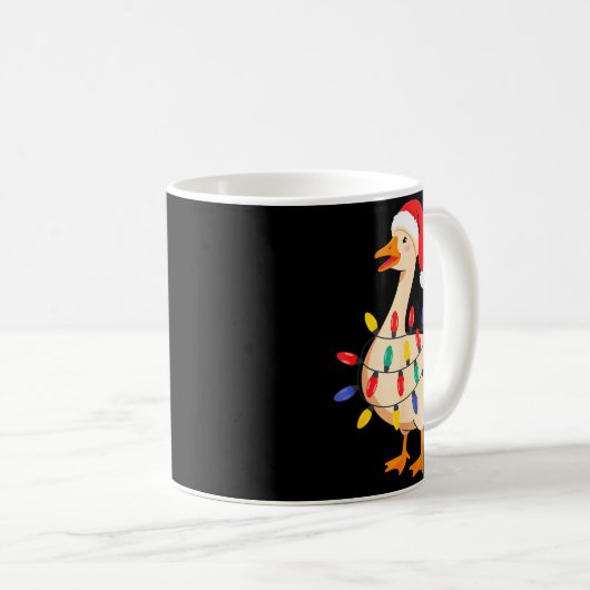 Mug Goose Santa Hat Funny Christmas Lights Xmas Tree M (Devant droit)