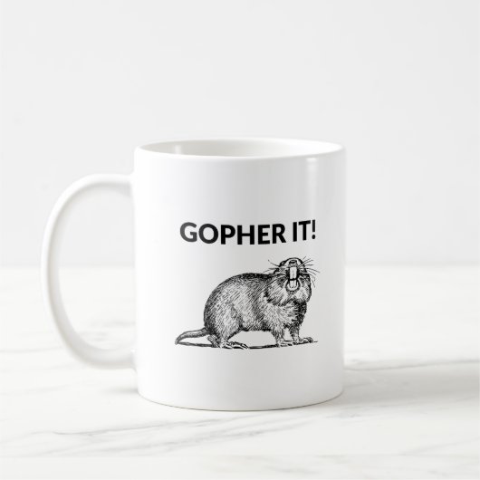 Mug Gopher It Funky Gopher Pun (Gauche)