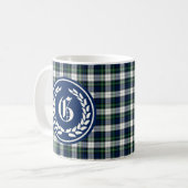 Mug Gordon Clan Robe Formelle Tartan Monogramme (Devant gauche)