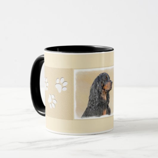 Mug Gordon Setter Painting - Cute Original Dog Art (Devant gauche)