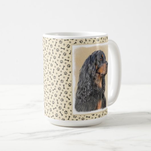 Mug Gordon Setter Peinture - Joli art original chien (Devant droit)