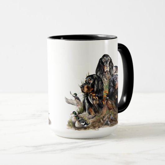 Mug Gordon Setters, Passion pour les oiseaux, Art (Devant droit)