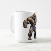 Mug Gorilla Bodybuilder Pop Art Cartoon Drawing (Devant gauche)