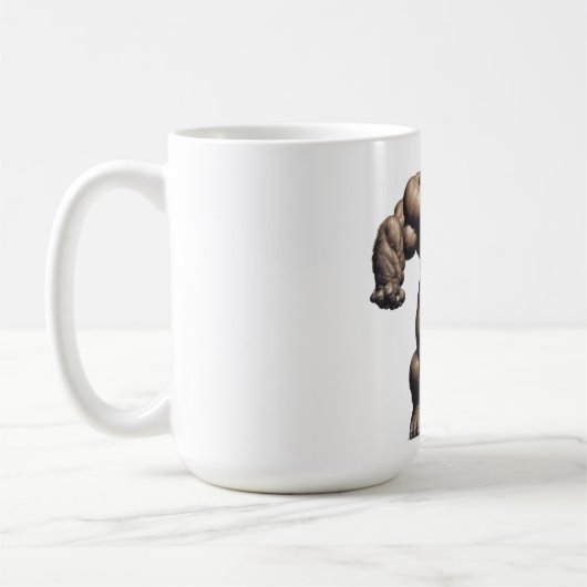 Mug Gorilla Bodybuilder Pop Art Cartoon Drawing (Gauche)