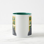 Mug Gorille de Silverback Jaune et vert géométrique (Centre)