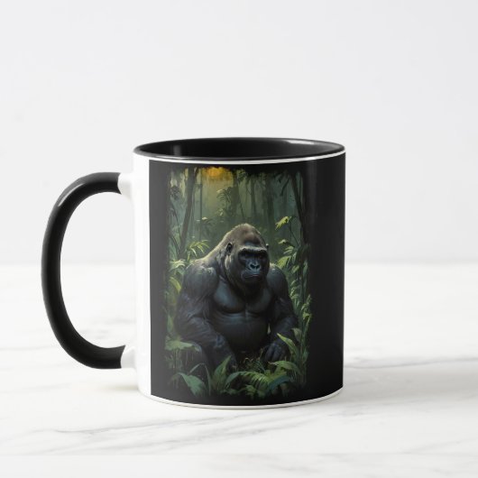 Mug Gorille du Silverback dans la jungle rwandaise (Gauche)