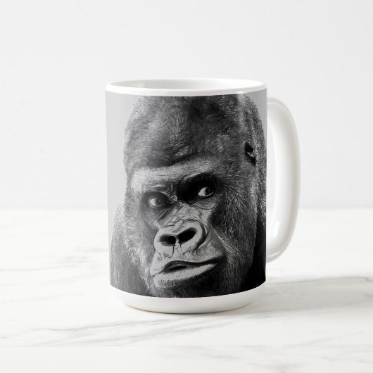 Mug Gorille noire blanche (Devant droit)