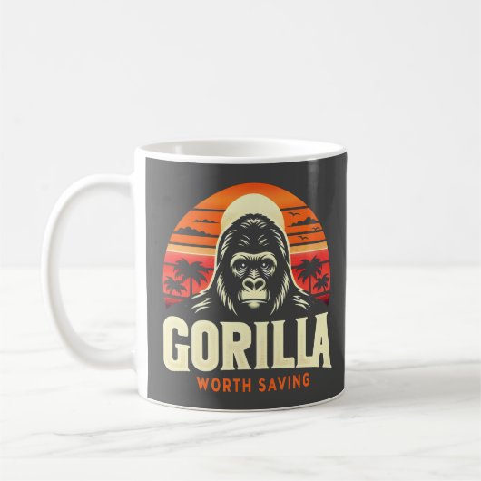 Mug Gorilles à sauver Journée mondiale de la faune Vin (Gauche)