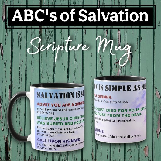 Mug Gospel ABC'S of Salvation Christian KJV Bible
