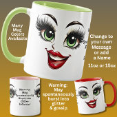 Mug Gossip, Add Name Message, Fabulous Eyes Face