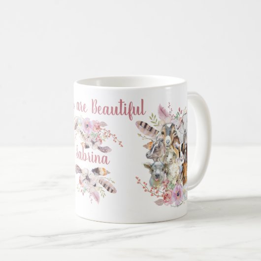 Mug GOT LOVER | BOHO Portraits d'aquarelle de chèvre (Devant droit)