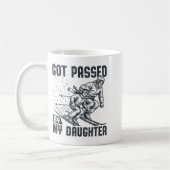 Mug Got Ped By My Daughter Funny Skiing Ski Dad Winter (Gauche)