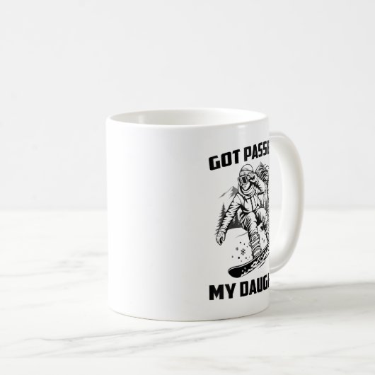 Mug Got Ped By My Daughter Funny Skiing Ski Dad Winter (Devant droit)
