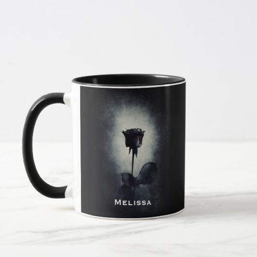 Mug Goth Black Rose Dripping Blood (Gauche)