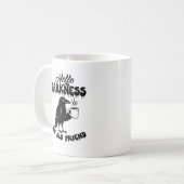Mug Goth Crow Coffee "Hello Darkness" Art (Devant gauche)