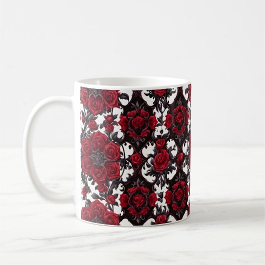 Mug Goth Red Roses sur Arrière - plan blanc #4 (Gauche)