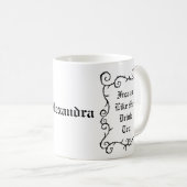 Mug Goth Thé Drinker Nom personnalisé Cadeau personnal (Devant droit)