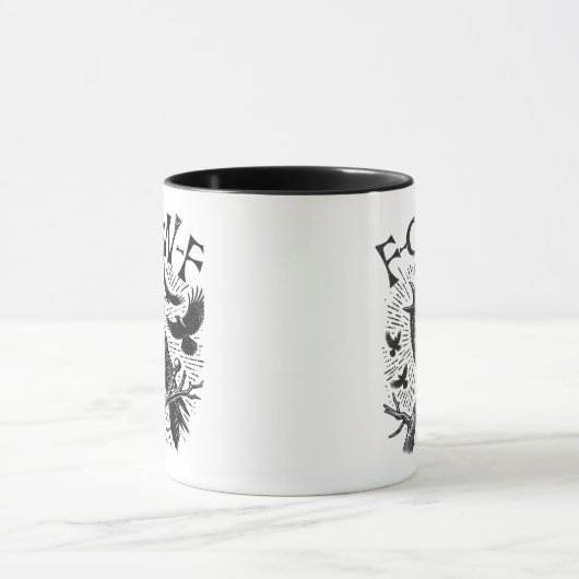 Mug Gothic Crow F-Caw-F Humor Funny Essential Retro Cl (Centre)