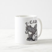 Mug Gothic drôle F-Caw-F Humour Corbeau Essentiel Rétr (Devant droit)