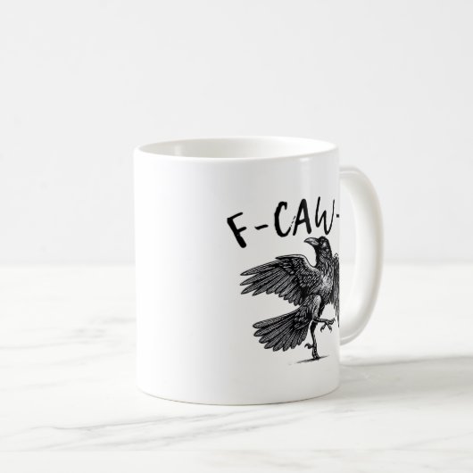 Mug Gothic Funny F Caw F Crow Aesthetic Casual Look (Devant droit)