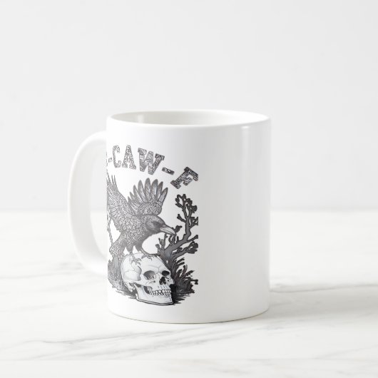 Mug Gothic Funny F-Caw-F Humor Crow Essential Retro St (Devant gauche)
