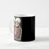 Mug Gothic Skull Couple Flaming Heart Dark Romance Sty (Devant gauche)