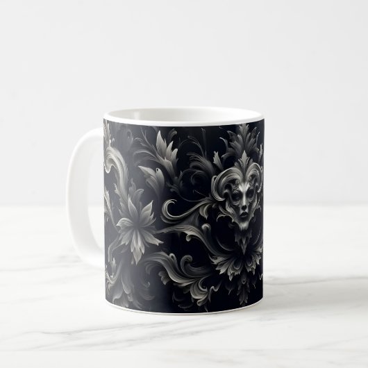 Mug Gothique 3D avec visage (Devant gauche)