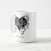 Mug Gothique Coeur Noir Tatouage Art Design Personnali (Devant gauche)