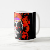 Mug Gothique Crâne Roses rouges (Devant droit)
