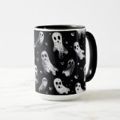 Mug Gothique Éffrayant Valentin Fantômes avec Coeurs (Devant droit)