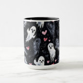 Mug Gothique Éffrayant Valentin Fantômes avec Coeurs (Centre)