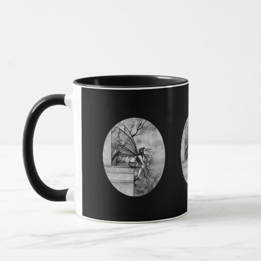 Mug Gothique Fée Noir et Blanc, Tasse (Gauche)