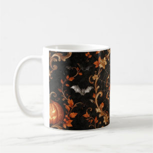 Mug gothique Halloween orange noir et or avec Ro
