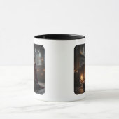 Mug Gothique Médiévale Demoiselle Dans Château avec Ch (Centre)